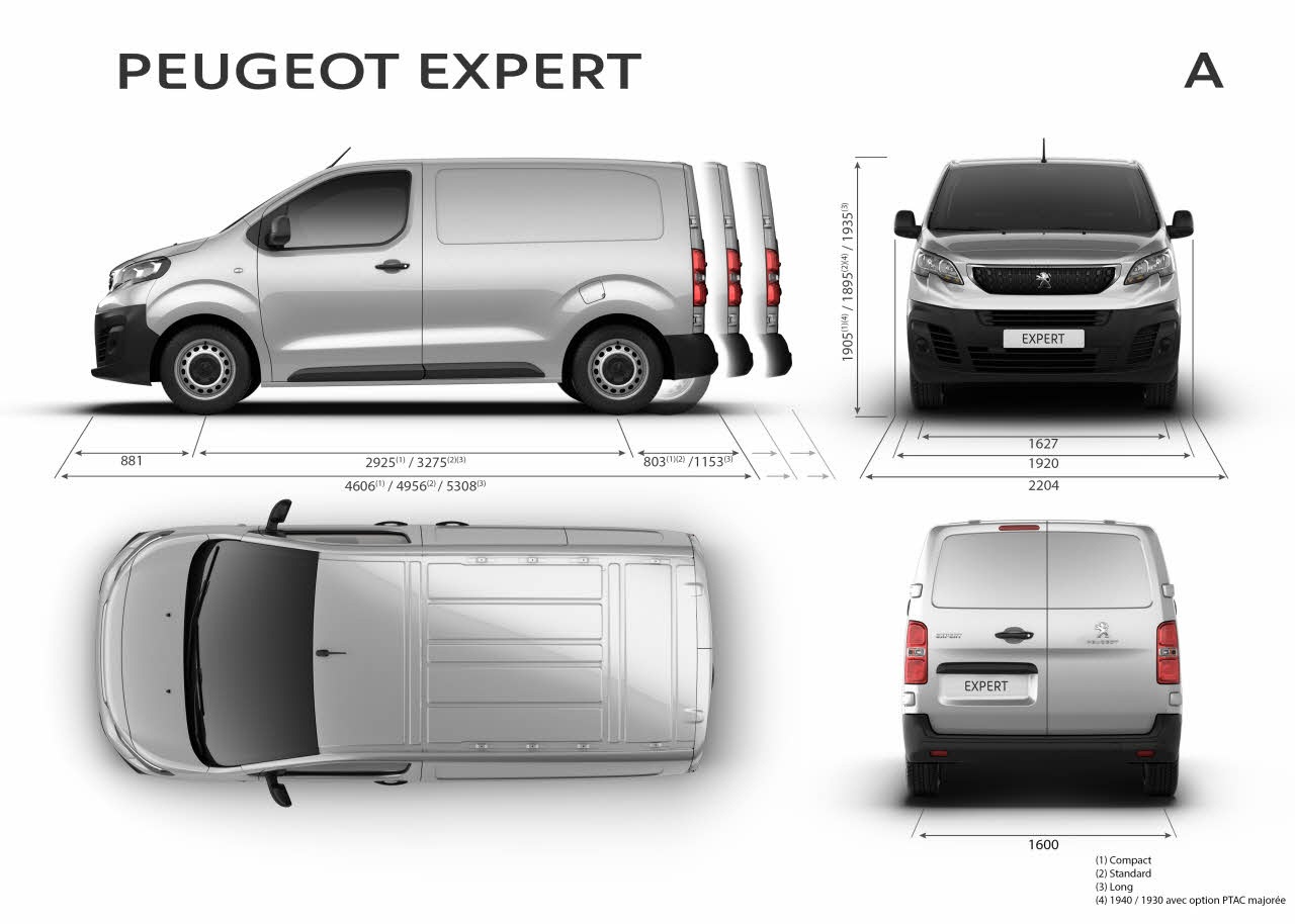 Peugeot expert размеры