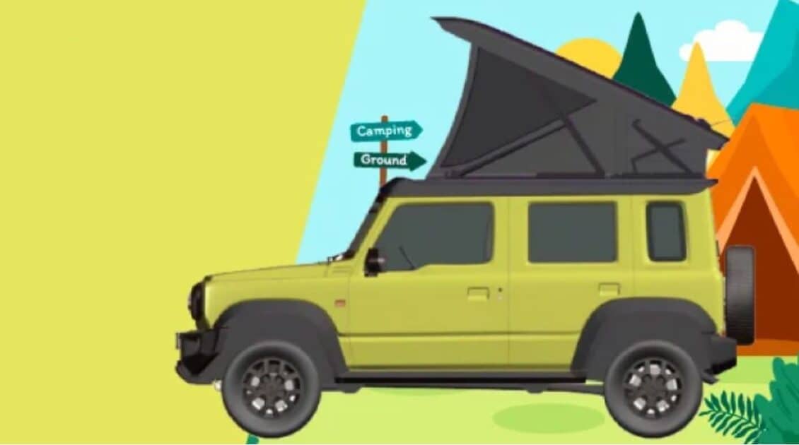 El Suzuki Jimny ahora presume de un gran techo elevable para acampar